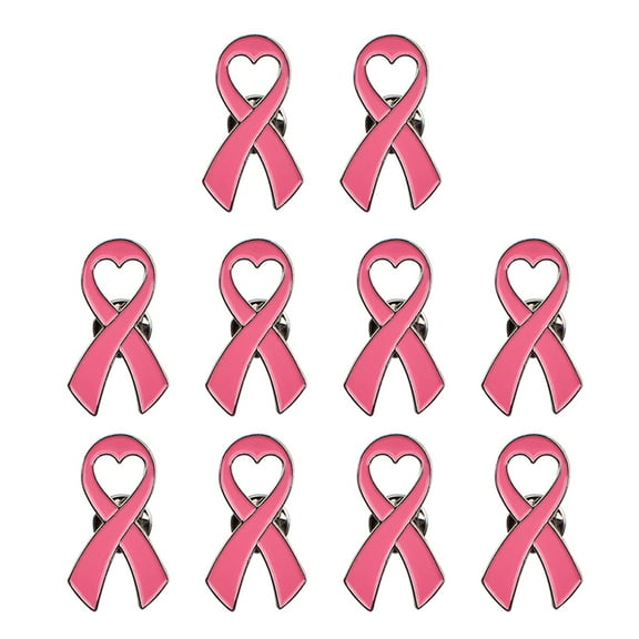 10x/set Awareness Lapel Pins Ribbon Brooches Promote Breast Health Advocacy Breast Cancers Awareness Lapel Pins