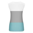 thumbnail image 5 of ZQGJB Camisole Vest Tops for Women Casual Striped Color Block Print Metal Strap V Neck Graphic Tunic Tees Shirt Lightweight Comfy Basic Workout Tank Top Blue#02 XL, 5 of 5