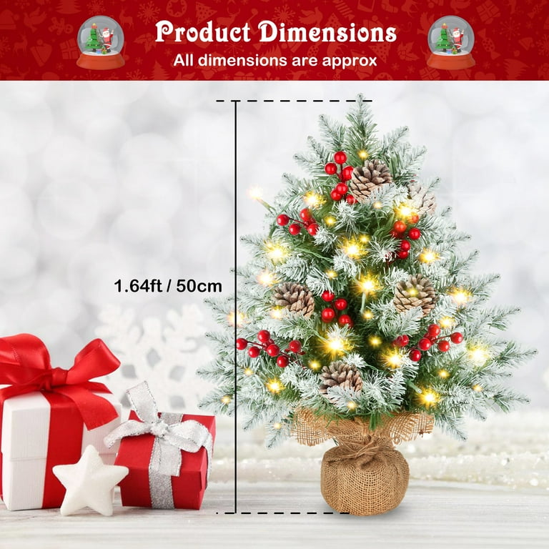 Mini Christmas Tree Decorations 20inch Pre-Lit Artificial