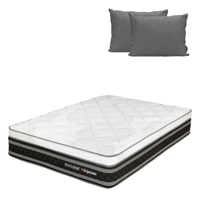 Colchón Queen Size Restonic Ergosum con Almohadas 2Pack