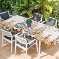 thumbnail image 2 of Gnomes Easter Table Cloths for 8 Foot Rectangle Tables, Eucalyptus Spring Floral Eggs Leaves Rustic Patio Waterproof Elastic Fitted Tablecloths, Washable Rectangular Table Cover for Camping, 2 of 8