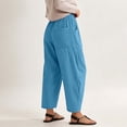 thumbnail image 5 of QIYAGBSA Women's Striped Pants Relaxed Wide Leg Drawstring Waist Summer Casual (Light Blue, 2XL), 5 of 5