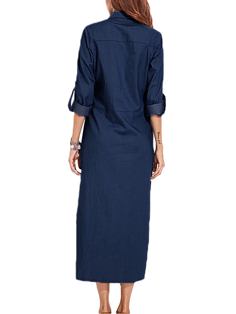 jisoo blue dress Light Blue Stripe Smocked Waist Maxi Shirt Dress - All Dresses main image 1