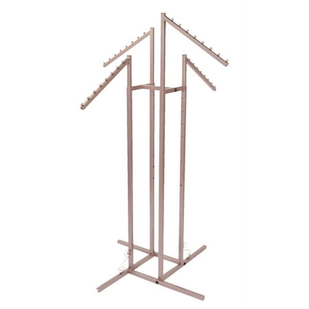 SSWBasics 4 Way Clothing Rack - Rose Gold - Slant Arms