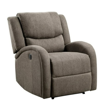 Lexicon Foxcroft 31" Contemporary Chenille Power Reclining Chair in Brown