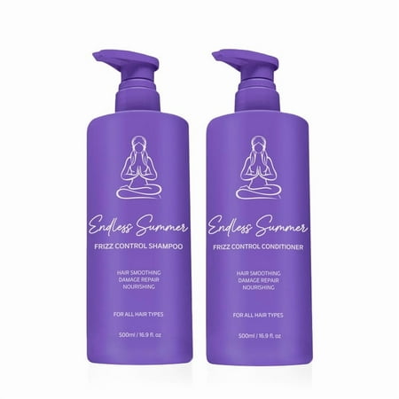 Karma Hair Endless Summer Shampoo and Conditioner Set | Brazilian Keratin & Coconut Oil | Frizz Control, Shine & Smoothness | Hydrating Hair Care Bundle for All Hair Types Women & Men