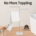 thumbnail image 3 of KES Freestanding Towel Rack for Bathroom, 40-Inch Swivel Arms Standing 3 Bath Towel Racks with Weighted Marble Base, SUS304 Stainless Steel Brushed, WMBTR004BS, 3 of 10