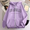 thumbnail image 4 of Los Angeles Hoodie Long Sleeve Zip Up Hooded Sweatshirt with Pockets Trendy Streetwear Pullover Hoodies for Women, 4 of 5