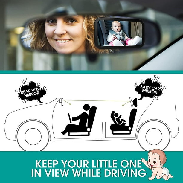 Car Baby Mirror Rear Seat Mirror With Premium Matte Finish Crystal Clear View Of Baby In Rear Facing Car Seat Walmart