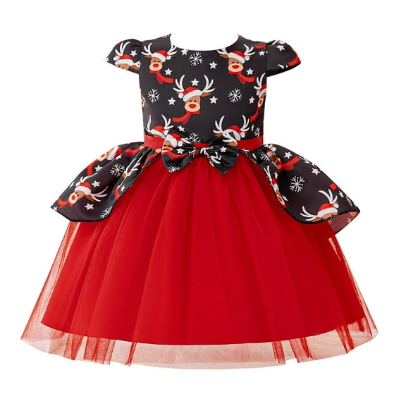 FDDMis Christmas Dress Girl Country Dress Blue Formal Dress Girls Clothes 4t Girl Baby Clothes Girl Christmas Outfit Girl Outfits, Red 4-5 Years