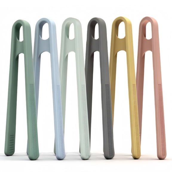 6 Pack 5.5 Inch Mini Silicone Tongs,Colorful Small Tongs for Kitchen, Silicone Grippers for Appetizers, Snacks & Fine Motor Skill Practice