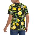 thumbnail image 2 of Uemuo Lemon Fruits Flowers Leaves Print Mens Polo Shirts Baseball T-shirt Performance Short Sleeve Golf Shirt Moisture Wicking Athletic Casual Collared T-Shirt-, 2 of 7