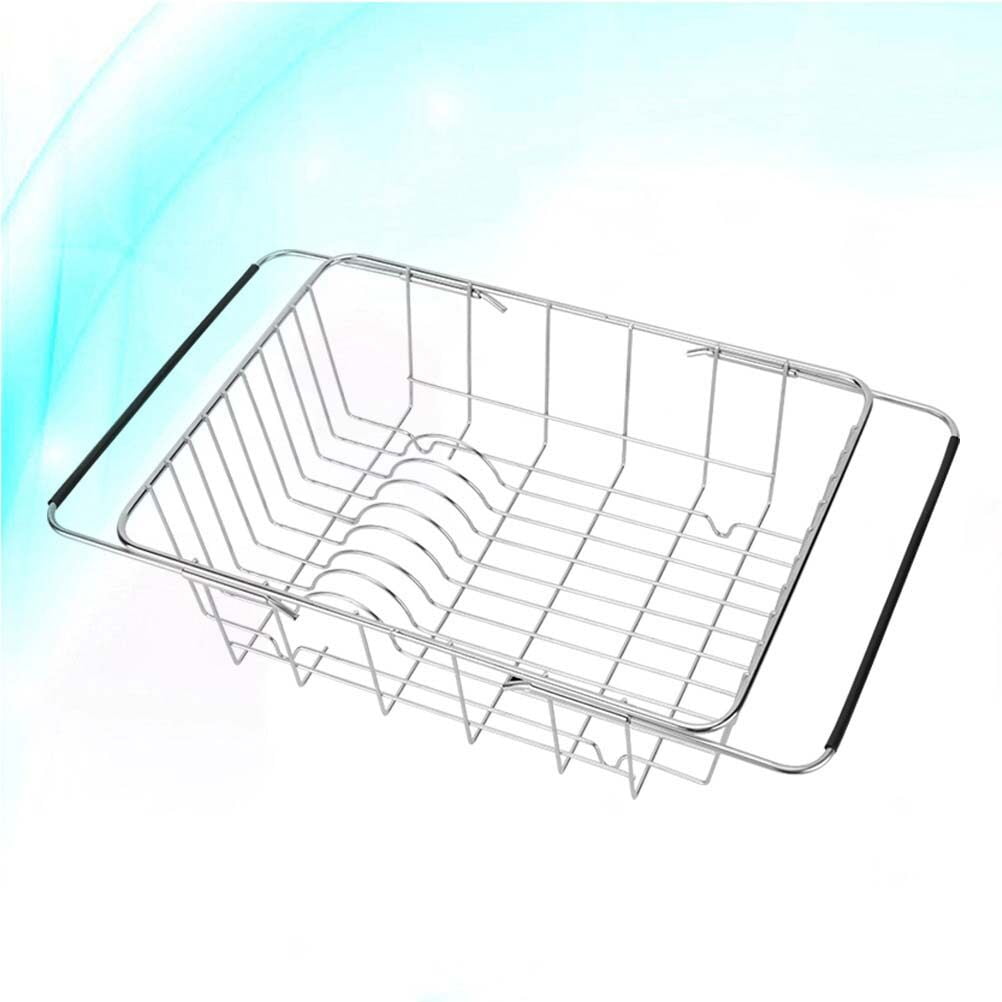 Troglfold dish drainer Stainless Steel Sink Drain Basket Expandable Dish Drying Rack Rustproof Dish Drainer Kitchen Utensil (Arch Net),13.58"X9.84"X4.41"