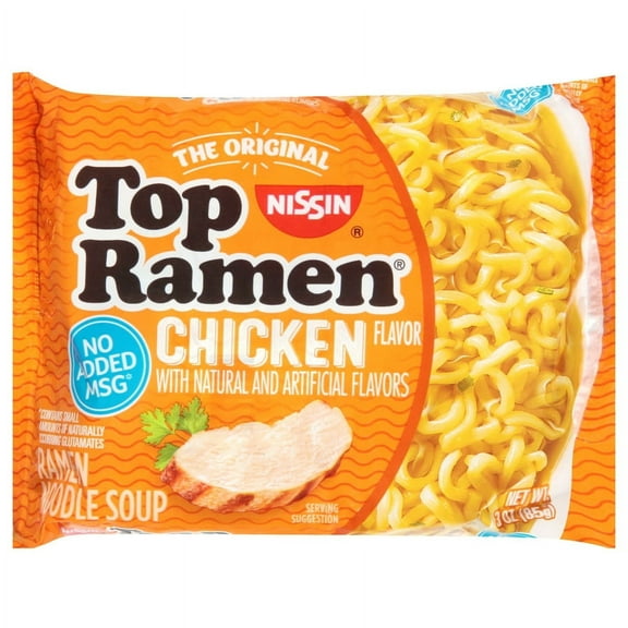 Nissin Foods Top Ramen The Original Ramen Noodle Soup, Chicken Flavor, 3 oz Bag (1Pack)