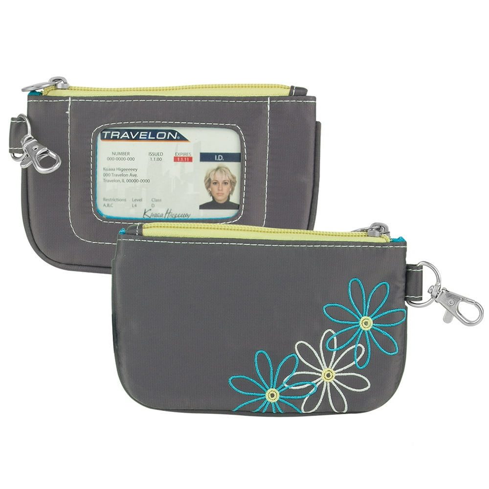 Travelon Travelon RFID Blocking Daisy Zip ID Pouch, Pewter Walmart