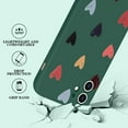 thumbnail image 5 of Compatible with iPhone 12 Case for Women Girls, Cute Matte Love Hearts Pattern, Premium Soft Liquid Silicone Back Cover with Camera Protection, Shockproof Phone Case for iPhone 12 - Green, 5 of 16