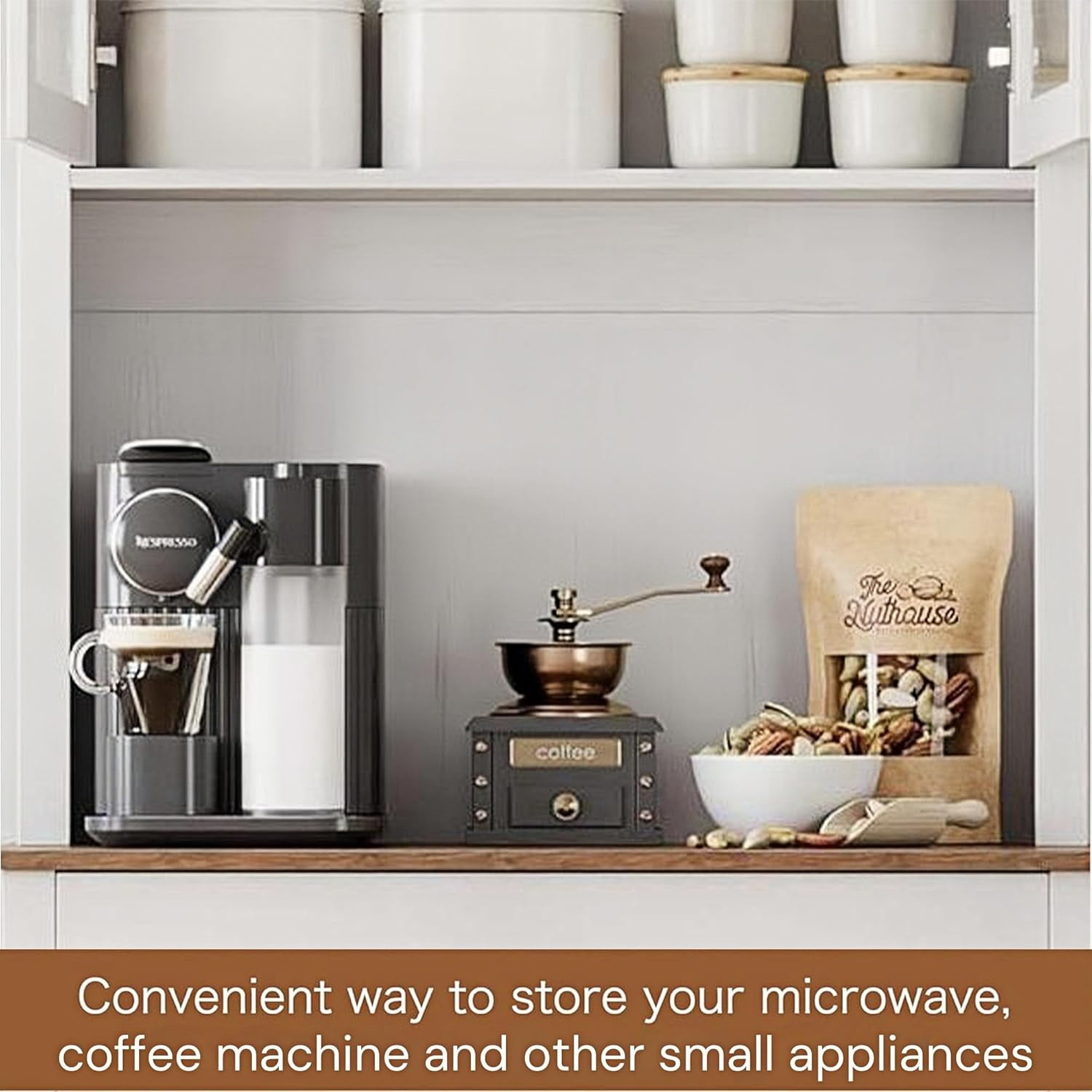 Garvee 71" Tall Kitchen Pantry Cabinet with Glass Doors, Microwave Stand, Adjustable Shelves, and Spacious Storage, Modern Freestanding Buffet Cabinet for Dining Room and Kitchen, White