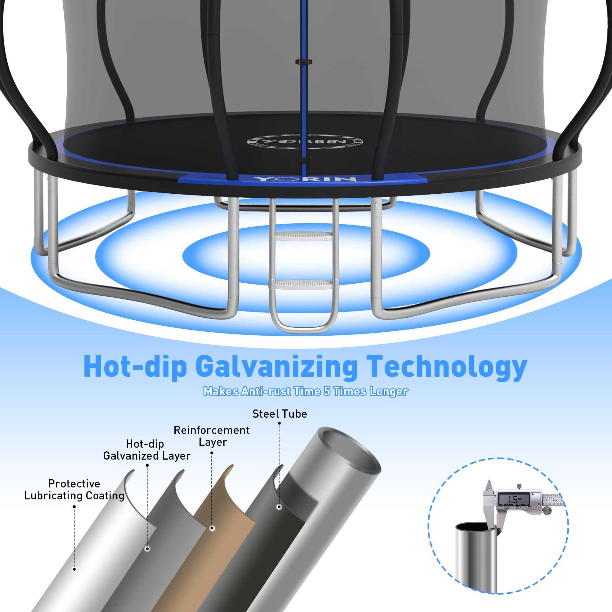 YORIN Trampoline for 5-6 Kids, 14 FT 8 FT 10FT 12FT