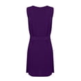 thumbnail image 4 of HIMIWAY Summer Dresses for Women 2023 Women's Fashion Summer Mini Sleeveless V-neck Cross Hollowed Out with Belt Dress Purple M, 4 of 6