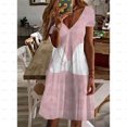 thumbnail image 3 of Vestido mini sexy de manga corta con cuello en V y estampado de amor de Minnie Mouse de Disney para mujer, diseño para exteriores, 3 of 5