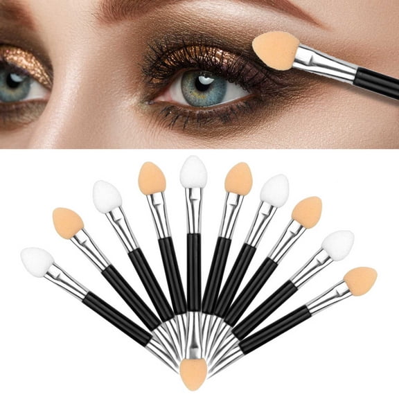 GHSOHS 10Pcs Eyeshadow Makeup Brushes Set Dual Sides Eye Shadow Sponge Applicator Eyeshadow Brushes Makeup Powder Sponge Stick Beauty Tool