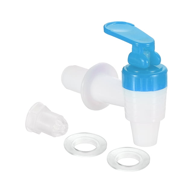Unique Bargains Beverage Dispenser Replacement Spout, 1Set Plastic Water Dispenser Spigot Replacement Faucet (Blue White)