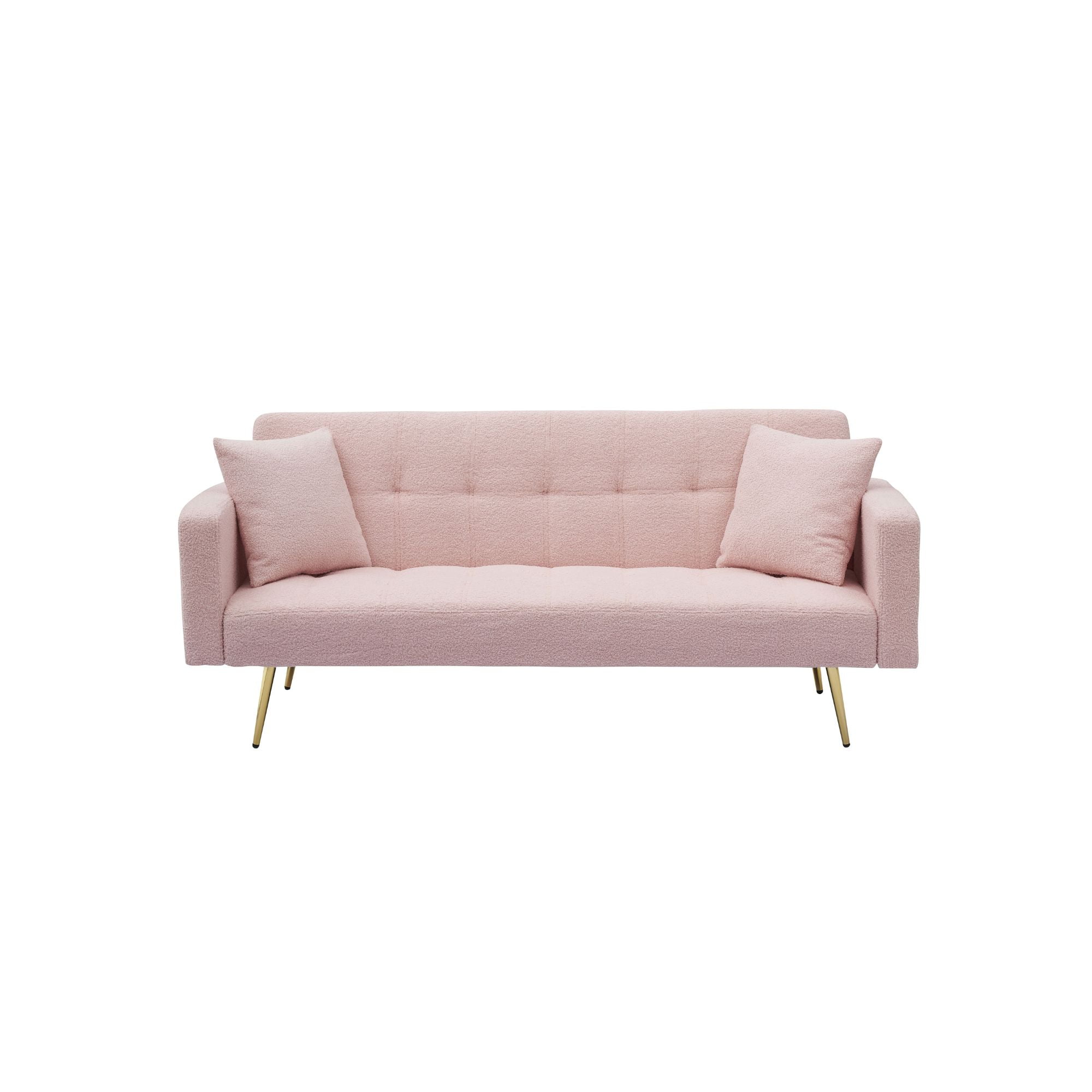 MAYEERTY 2-in-1 Convertible Sofa Bed, Loveseat Sofa Space-Saving for Home Small Apartments, Pink