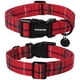 thumbnail image 2 of Collar para perro DOGWONG L 3-6 kg de algodón rojo a cuadros navideños, 2 of 6