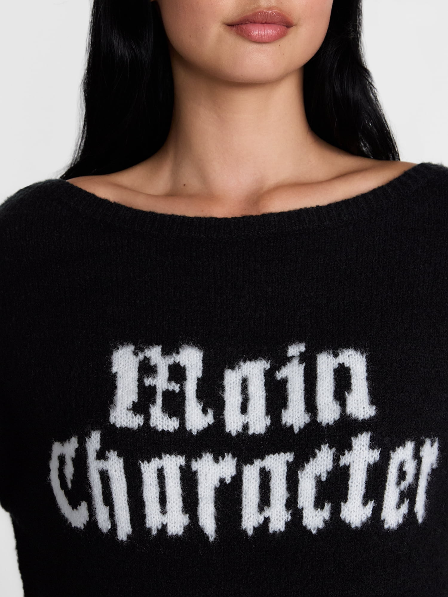 Madden NYC Women's Boatneck Graphic Sweater, Midweight, Sizes XXS-XXL