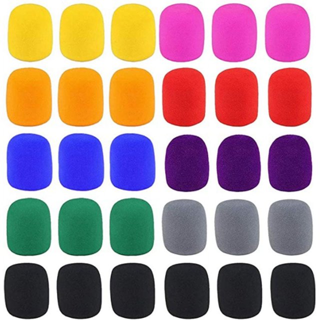90 Pack Thick Handheld Stage Microphone Windscreen Foam Cover Karaoke DJ (12 Color),90 x Microphone Cover(Random Color),Random colors