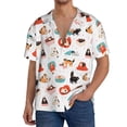 thumbnail image 1 of Fotbe funny cats celebrating Valentine's Day Camisa Estampada de Manga Corta para Hombre, Casual de Verano, Estilo Playero, Sin Arrugas-4X-Large, 1 of 5
