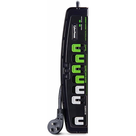 P705G Energy-Saving Sur Protector Power Strip, 2100J/125V, 7 Outlets, 5ft Power Cord Black