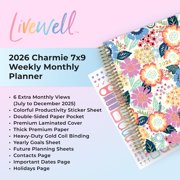 Blue Sky Livewell 2026 Weekly and Monthly Planner Calendar, January 2026 - December 2026, 7 x 9, Flexible Laminated Cover, Heavy Duty Binding, Colorful Paper, Storage Pocket, Stickers, Charmie
