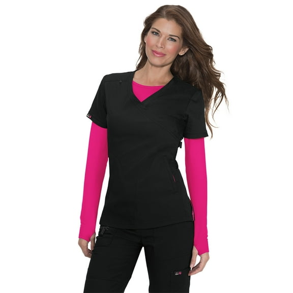 Koi Lite Women's "Philosophy" 316 Side Zipper Scrub Top-Black-XS