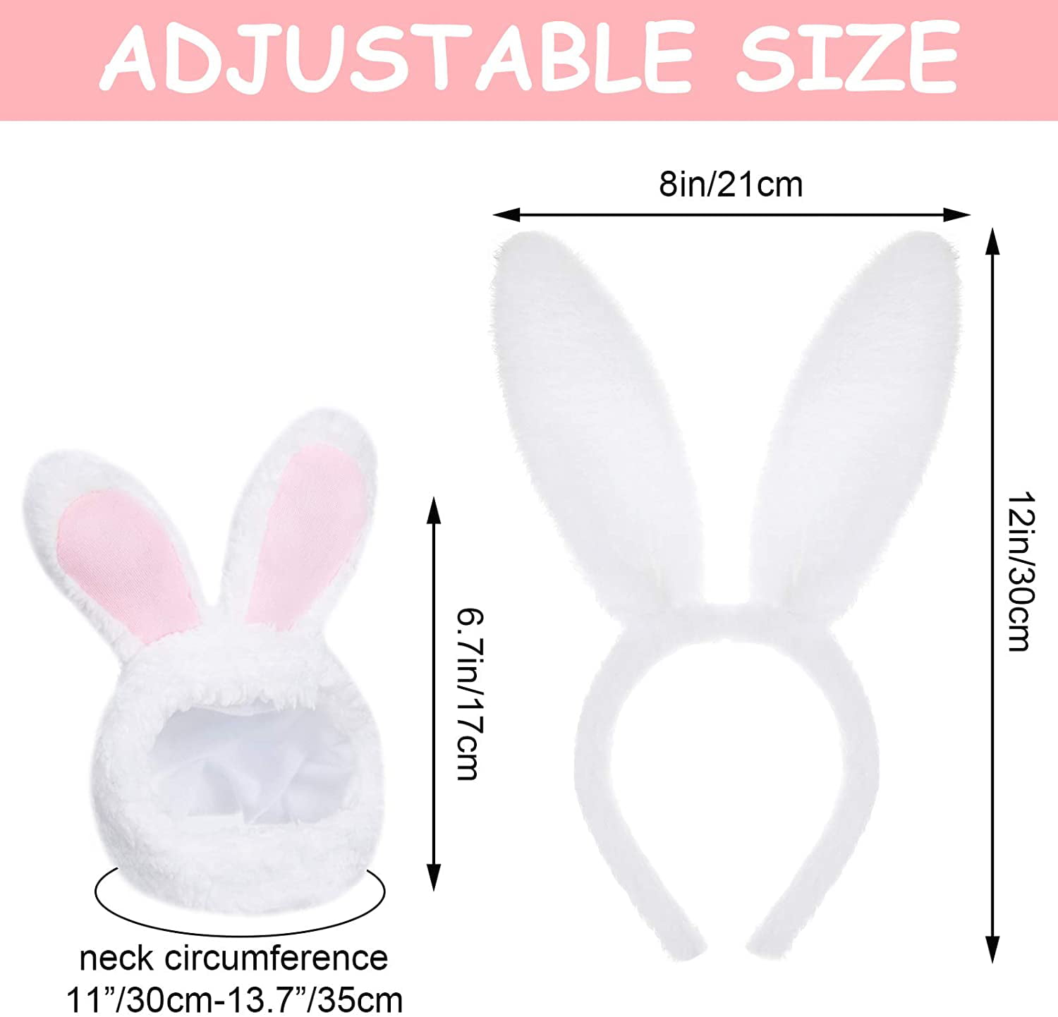 3 Sets Dog Bunny Ears Easter Rabbit Hat and Headband Tail Bowtie Easter Comfortable Party Headwear Costume Short Plush Party Accessory for Pet Dog Puppy and Cat Cute Style