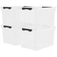 thumbnail image 2 of 40 Quart Plastic Storage Bin with Lid, Clear Storage Tote Bin, Pack of 4, 2 of 5