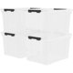 thumbnail image 2 of 40 Quart Plastic Storage Bin with Lid, Clear Storage Tote Bin, Pack of 4, 2 of 5