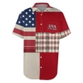 thumbnail image 6 of Youpwaven 250th Anniversary USA Shirt for Men, America 250 Merchandise Patriotic Button Down, 1776-2026 USA Flag Patchwork Casual Short Sleeve Top, 6 of 6