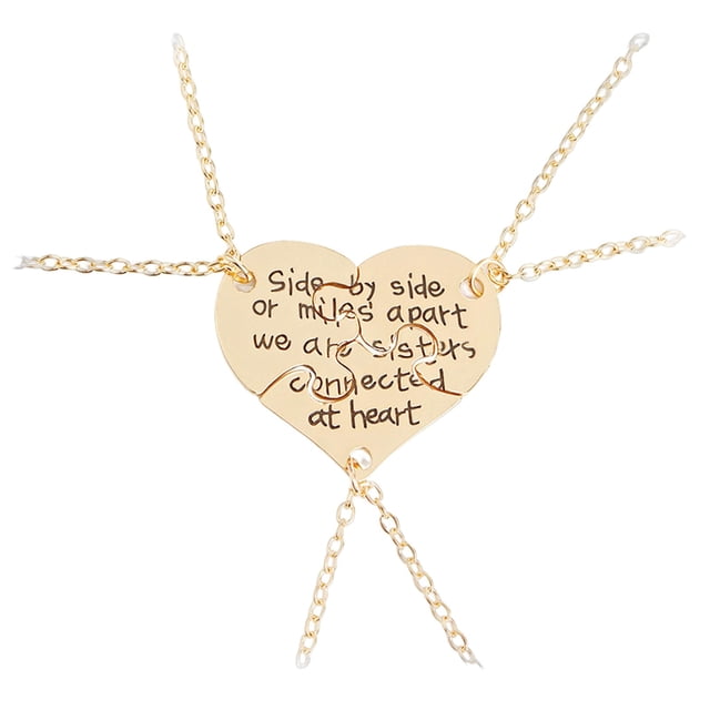 Sisters Gold Silver Separated Three Parts Pendant Necklace Elegant Versatile Layered Design 3PCS