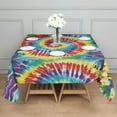 thumbnail image 3 of Colorful Tie Dye Pattern Square Tablecloth,Waterproof Square Table Cover,Wipeable Spillproof Washable Table Cover for Home Kitchen Party Decor 52"x52"(132x132cm), 3 of 6