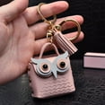thumbnail image 6 of Leather Owl Purse Keychain Cute Cartoon Keyring Pendant for Women Car Bag Charm Clip Accessories Unique Idea, 6 of 7