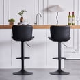 YOUNIKE Swivel Bar Stools Set of 2, Upholstered Height Adjustable Black