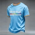 thumbnail image 3 of Men's We The People Means Everyone Simple Rainbow Stripe Pride Funny Tshirts Casual Short Sleeve Crew Neck Graphic Tees, 3 of 5