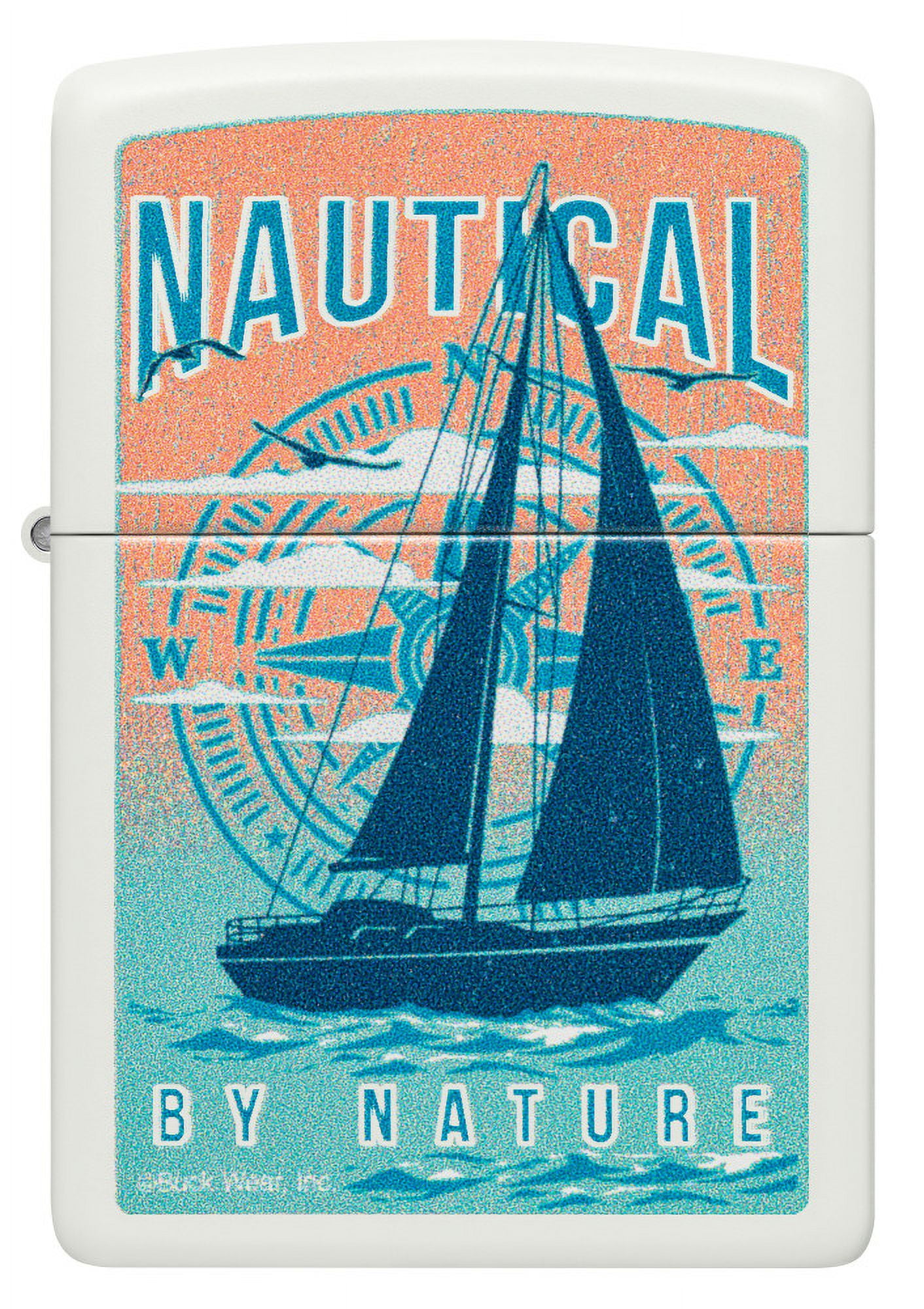 Zippo Buck Wear Nautical Design White Matte Pocket Lighter