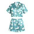 thumbnail image 3 of Halloween Pajamas Halloween Pumpkin Print Plus Size Button Nightwear Pajamas for Women Set, 3 of 3
