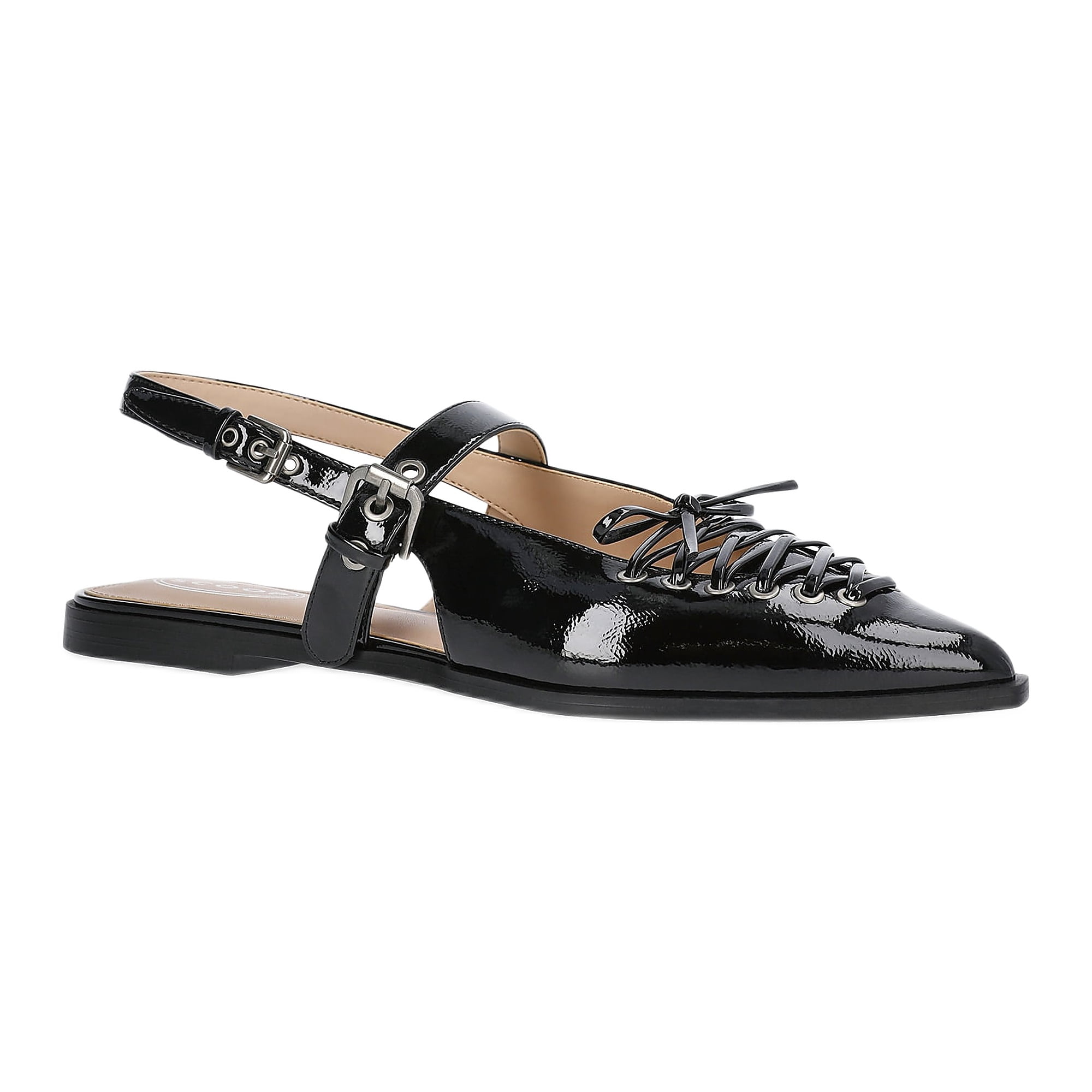 Scoop Women's Patent Faux Leather Corset Flats