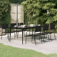 thumbnail image 4 of vidaXL Patio Dining Table Black 31.5"x31.5"x29.1" Steel and Glass, 4 of 24