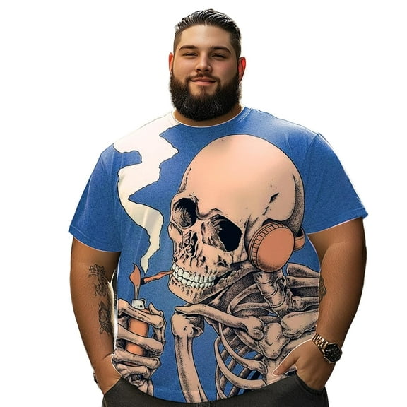 Men T Shirt for Big & Tall Man Graphic Short Sleeve Plus Size Oversized Tee Tshirts 7XLT 3DTS10098