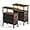 Rustic Brown + Black, variant on End Table with Charging Station, Narrow Side Table with 2 Fabric Drawers, Skinny Nightstand with Storage, Slim Bedside Table for Bedroom, Living Room, Small Spaces, Black