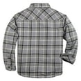 thumbnail image 2 of COEVALS CLUB Men's Flannel Jacket Shacket Sherpa Quilted Lined Casual Button up Snap Premium Jacket Shirts 63 Gray Plaid X-Large, 2 of 8